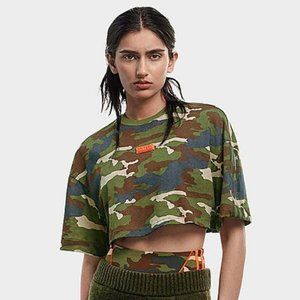 Ivy Park x Adidas Camo cropped tee - SZ XL